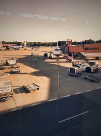 High angle view of airport runway