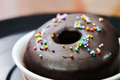 Close-up of multi colored cake