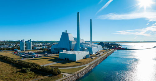 Aerial view of the most beautiful and eco friendly power plants in the world.