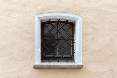 Low angle view of window on building