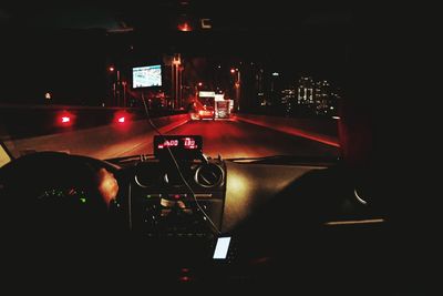 Cars on road at night