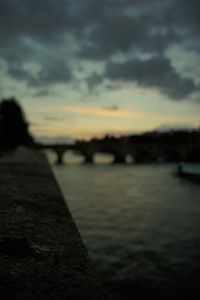 Scenic view of cloudy sky at sunset