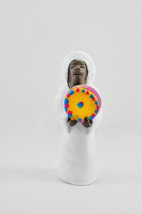 Close-up of toy on white background