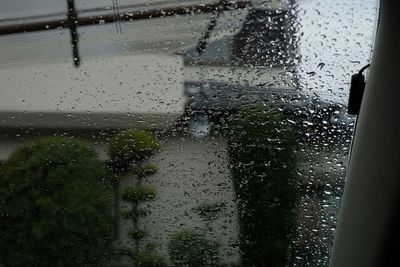 Close-up of water drops on glass