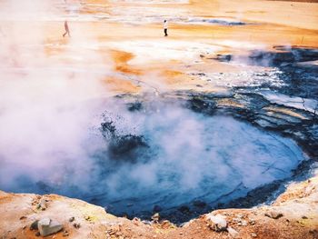 High angle view of volcanic landscape