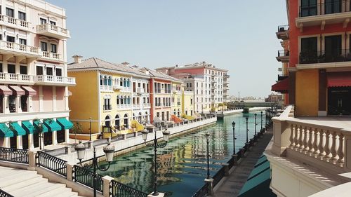 Panoramic shot of city against clear sky