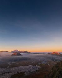 Scenic view of landscape against sky during sunset