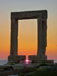 Built structure at sunset