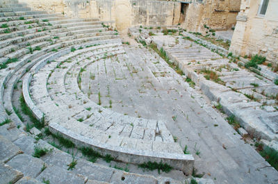 High angle view of old ruins