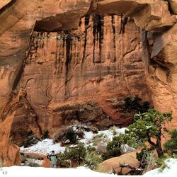 Low angle view of rock formation