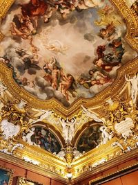 Low angle view of ornate ceiling