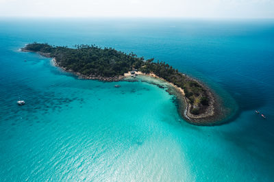 High angle view of beach