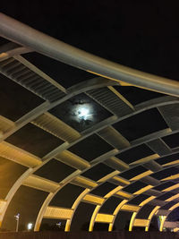 Low angle view of illuminated ceiling