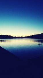 Scenic view of calm sea against clear sky