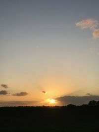 Scenic view of silhouette landscape against sky during sunset