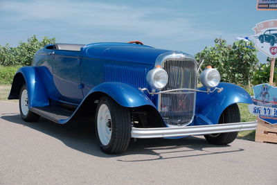 Vintage car on road