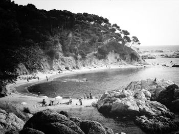 Rocks in sea