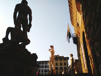 Low angle view of statue