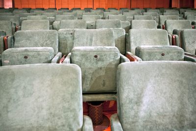 Empty chairs in row