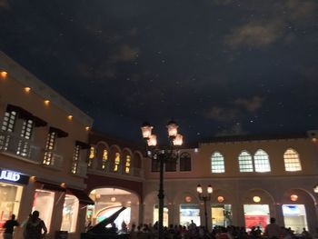 View of illuminated city at night