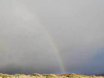 Low angle view of rainbow against sky