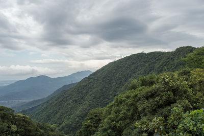 Scenic view of mountains against sky