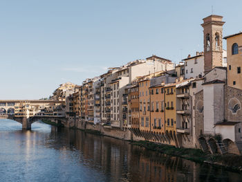 City view florence with old houses at the river arno