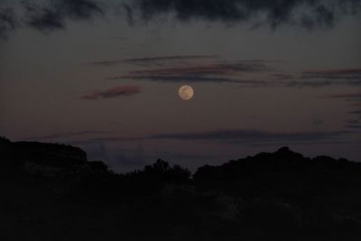 Scenic view of moon at sunset