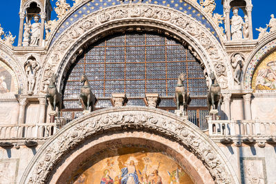 Beautiful details of basilica di san marco in venice.