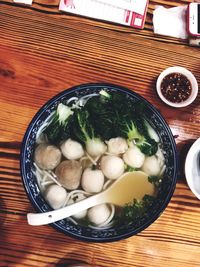 Close-up of vegetables in bowl on table