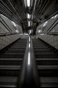 Low angle view of empty staircase in building