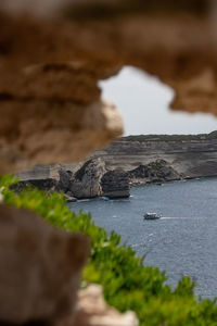 Rock formation on sea shore