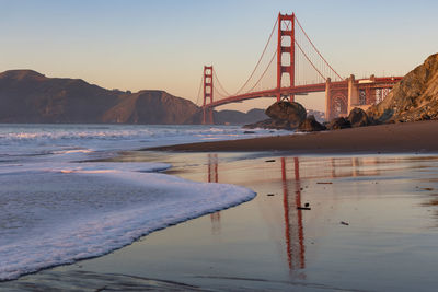 View of the golden gate bridge from marshalls beach