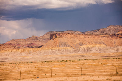 Scenic view of desert against sky