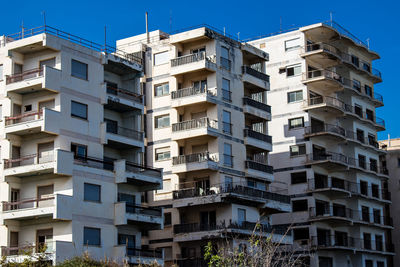 Low angle view of buildings in city