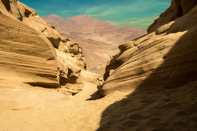 Scenic view of rock formations at desert