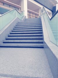 Low angle view of empty staircase in building