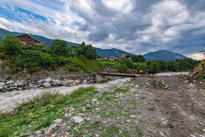Scenic view of mountains against sky