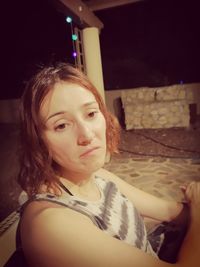 Portrait of a girl looking down