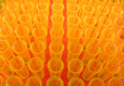 Full frame shot of orange test tube