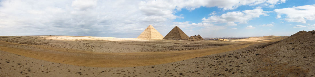 Panoramic view of desert against sky