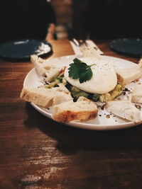 Close-up of food on table