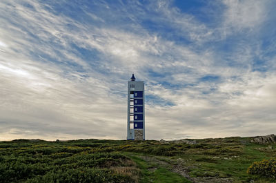 Low angle view of lighthouse against sky