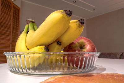 Close-up of fruits in bowl on table