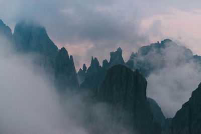 Panoramic view of mountains against sky