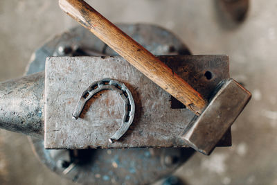 Close-up of rusty machine part