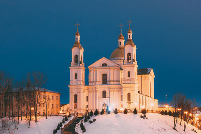 View of building against sky during winter