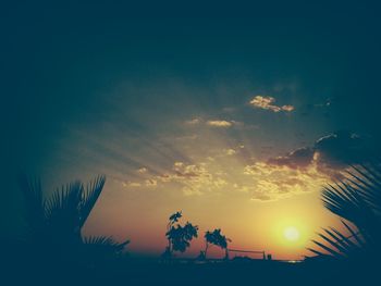 Low angle view of sky at sunset