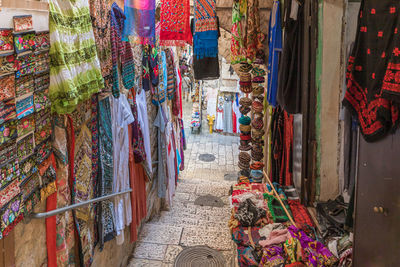 Panoramic view of market stall for sale in store