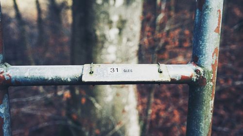 Close-up of rusty pipe